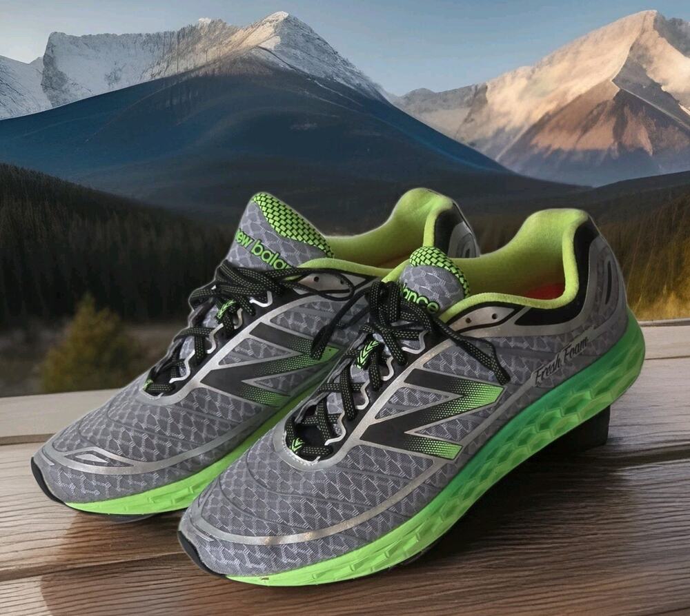 New Balance Men’s Fresh Foam 980 Running Shoes Size 13 D Gray Neon Yellow Green